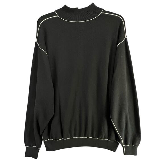 Peter Millar Sweater Mens XXL Black 100% Pure Cashmere 1/4 Zip Modern Preppy - Picture 4 of 13
